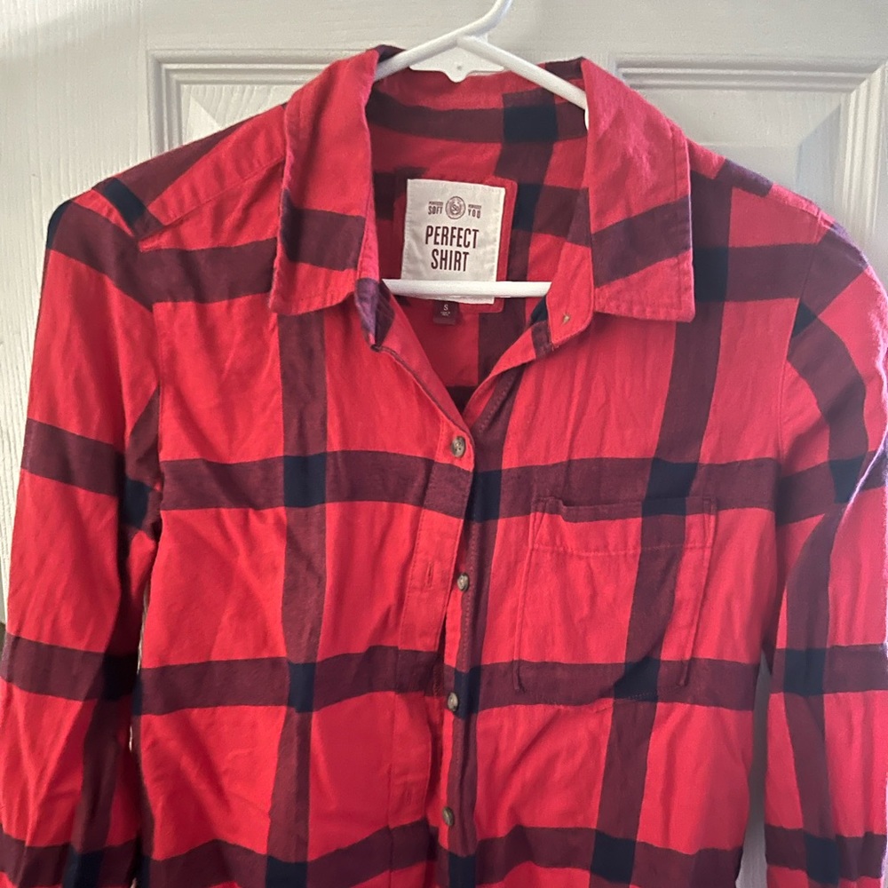 Plaid button down shirt Size S